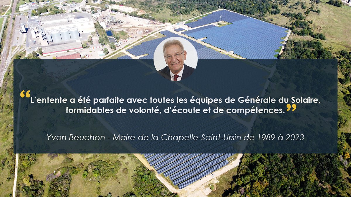 GDSolaire's tweet photo. 📢 Yvon Beuchon, Maire de la Chapelle-Saint-Ursin de 1989 à 2023, témoigne sur sa collaboration avec Générale du Solaire.

▶ Découvrez l’intégralité du témoignage : https://t.co/Ihx8Dfh19E
#témoignage #solaire #enr #transitionenergetique https://t.co/ZQ7g6vE1bF