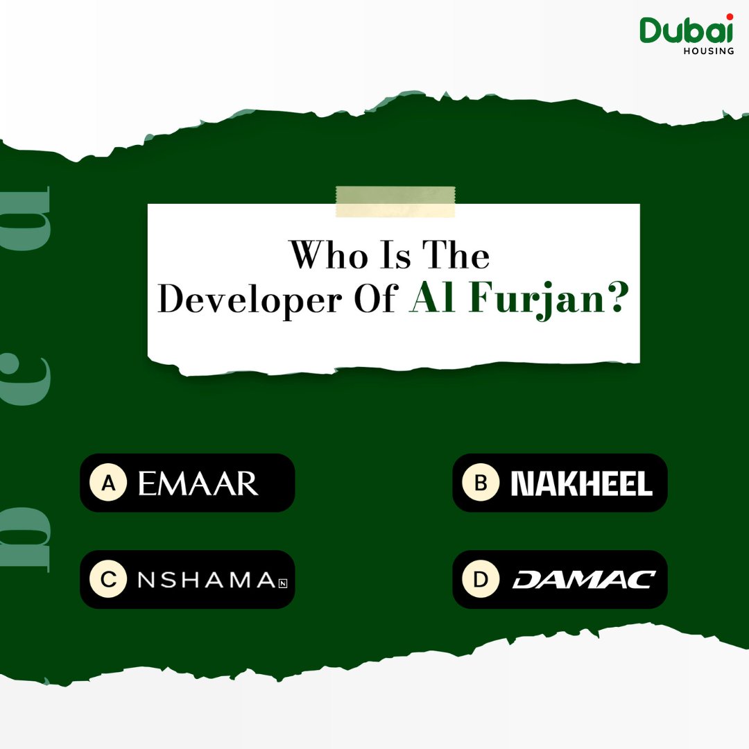 dubaihousingae's tweet image. Time To Show Off Your Developer Knowledge! Al Furjan's Creator Is It Emaar, Nakheel, Nshama, Or Damac? Pick Your Option And Let's Find Out!
#developerquiz #realestateexperts #realestateexperts #alfurjan #alfurjandubai #propertyknowledge #quiztime #dubaidevelopers #realestatequiz…