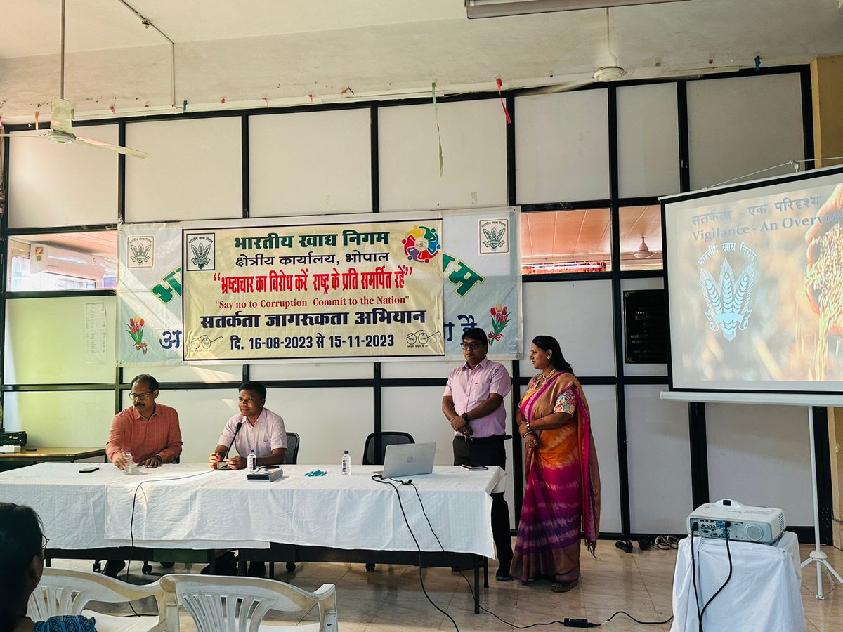 FciBhopal's tweet photo. FCI RO Bhopal conducted training of officials and officers of MP region to make them aware of Vigilance and #PIDPI . https://t.co/yTjTGhljkq