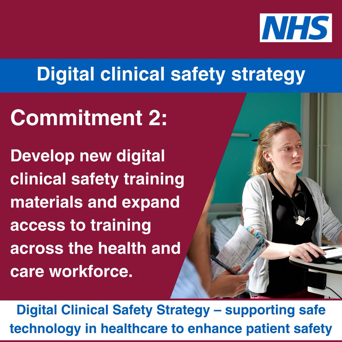 Through Commitment 2 of the #DigitalClinicalSafetyStrategy, over 1,100 people have now been trained in digital clinical safety, and our ‘train the trainer’ initiative will rapidly expand the number of digital Clinical Safety Officers. Find out more 👉 england.nhs.uk/patient-safety…