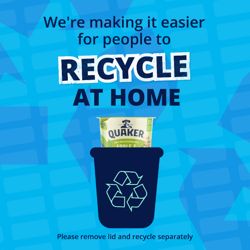 pepsico_uk's tweet photo. We’re making a nationwide change to our @Quaker pots, replacing plastic with paper for:
♻️Easier at-home recycling
🥣 More sustainable porridge pots
🌎Another step towards our 2025 packaging goals!
Learn more about how we're eliminating virgin plastic from our products