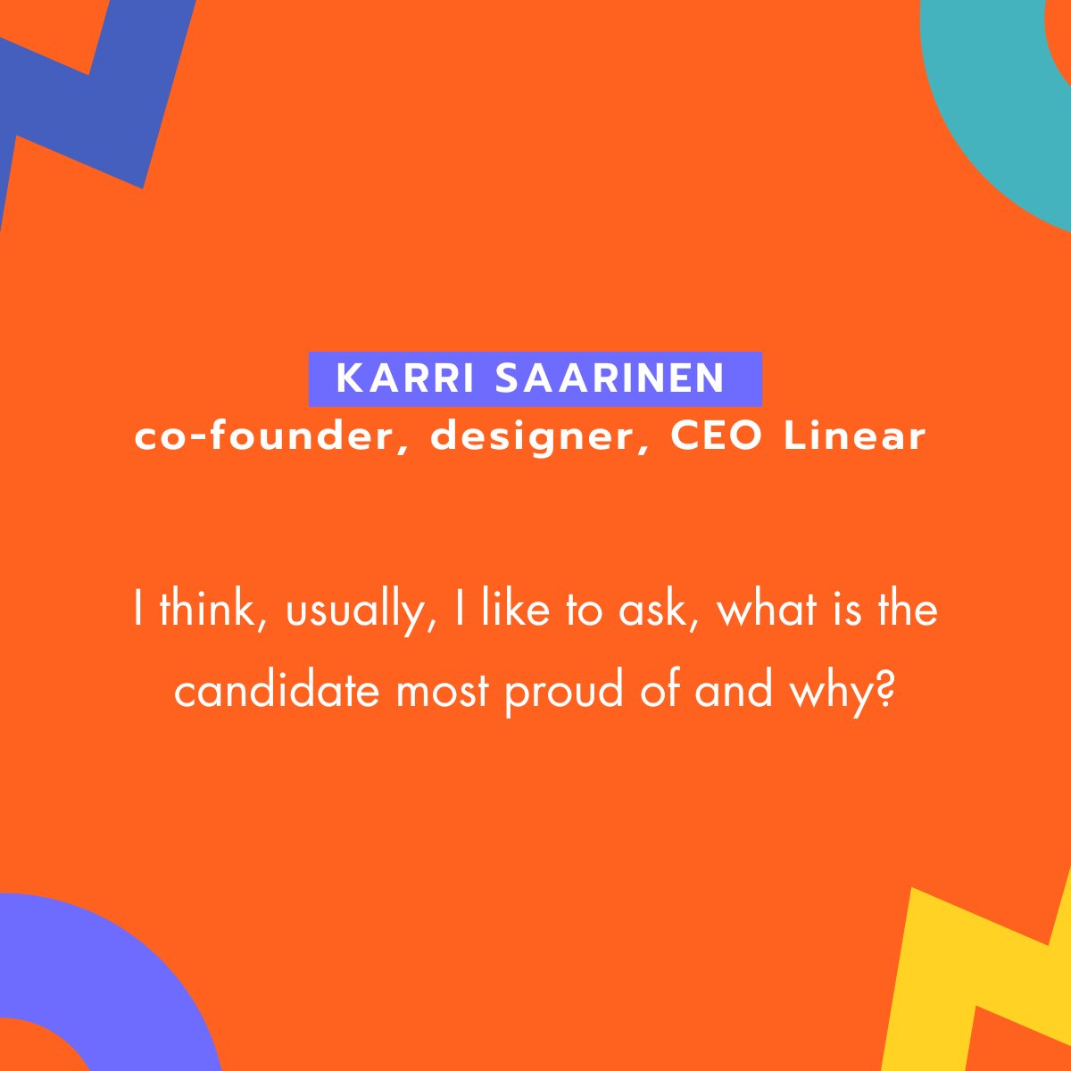 altfind_'s tweet photo. Spotlight on @karrisaarinen from @linear in today's AltFind #InterviewBits. 🌟 He asks candidates about their proudest achievements and the 'why' behind them. Check out AltFind’s Interview Directory for more https://t.co/RXbpQMY6nF What are you proud of? Tell us your story https://t.co/G8ktkfoWIN
