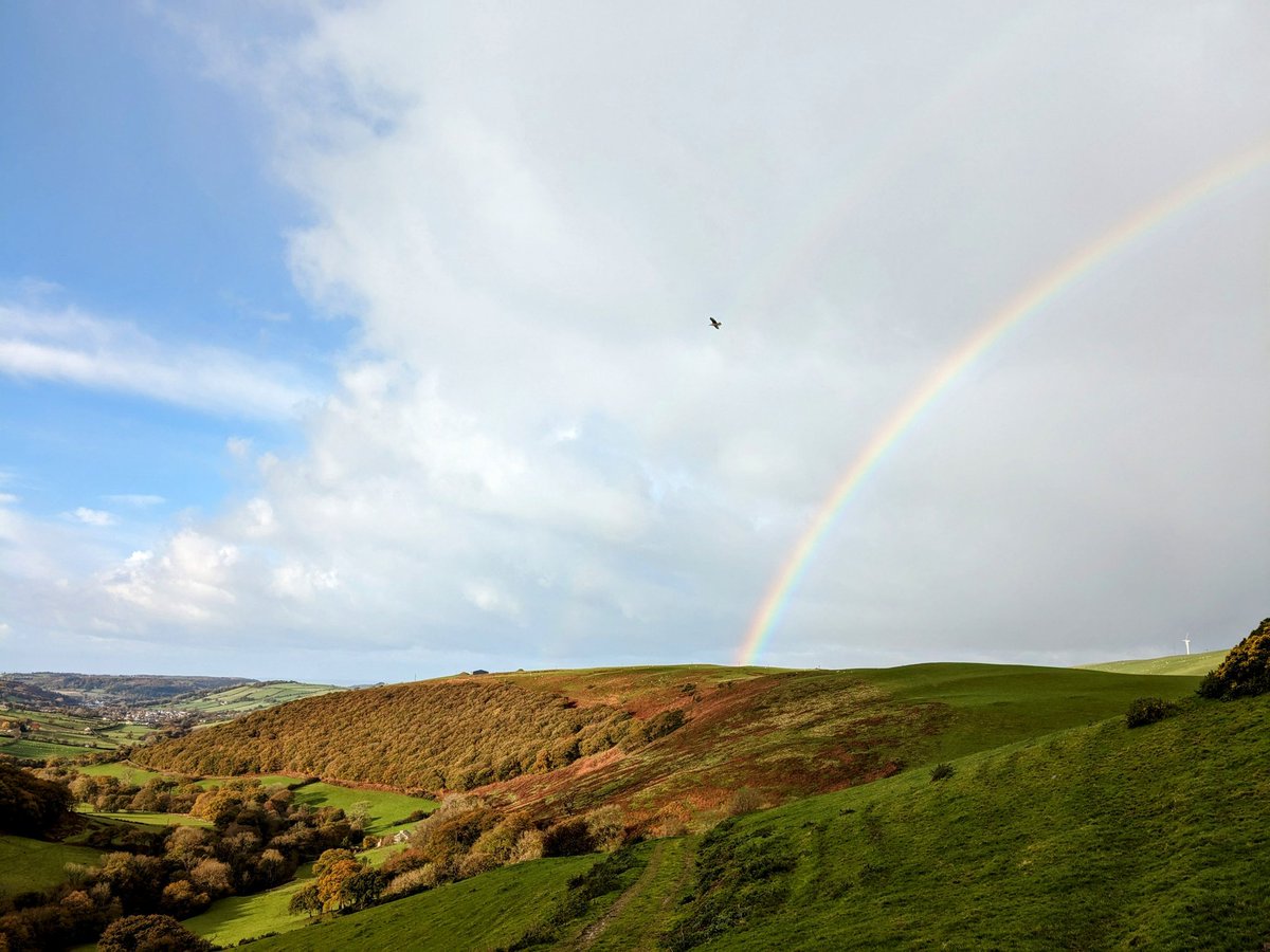 Toby_Driver1's tweet photo. #Ceredigion rainbow this morning

#enfys #Cymru #Wales https://t.co/FCMkLjOHK7