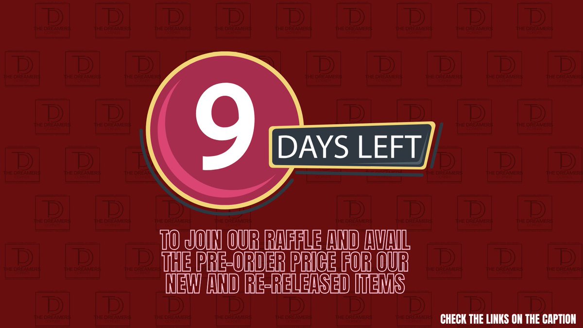 DreamersShpp's tweet photo. 📢 9 DAYS LEFT 📢

Make your dreams happen in 9 days by joining our raffle draw. How to join? It's as easy as closing your eyes. https://t.co/AD5QRsIqDd