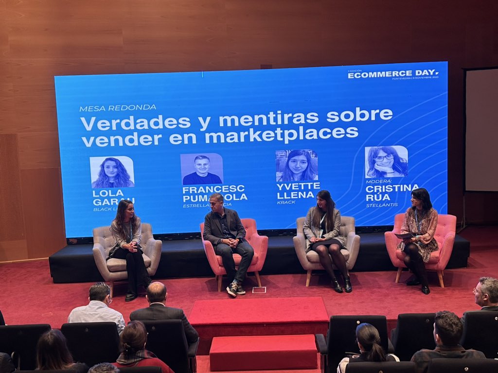 rubenbaston's tweet photo. Mesa redonda sobre venta en marketplaces con Cristina Rúa de Stellantis,
Una marca fabricante con @lolagarau Black Limba
Marca distribuidora Krack
Marketplace Bigcrafters

Impactado con el pintón de todo ☺️ #EcommerceDay https://t.co/T14AXrdQeX