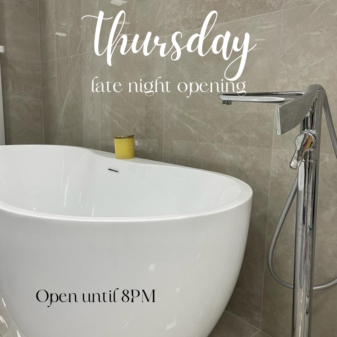 Our late night opening on Thursdays allows you to have your weekends free from tile shopping 🤩

Pop into your local Tilemarket showroom tonight to shop hundreds of tiles &amp; bathrooms 🛀

📍 Belfast 📍 Lurgan 📍 Newry