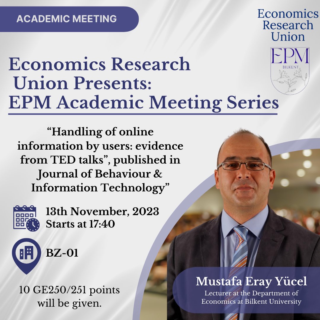 BilkentEpm's tweet photo. Unlock new learning opportunities by joining our upcoming academic meeting. Don't miss out on the chance to expand your academic horizons!
*The meeting will be held in English https://t.co/GTAZnTBUbo