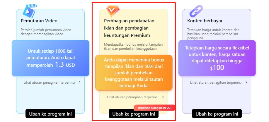 TeraboxReferral's tweet photo. 🎊 Peningkatan Premium + Paket Bagi Hasil Periklanan! 🎊

Premium + Pembagian Laba Iklan' ditingkatkan. Nama paket barunya adalah 'Dapatkan pendapatan melalui iklan dan layanan premium'.

Untuk lebih jelasnya, silakan periksa pusat bantuan webmaster: https://t.co/rRp6t4h1eQ https://t.co/rwCe8AKkyd