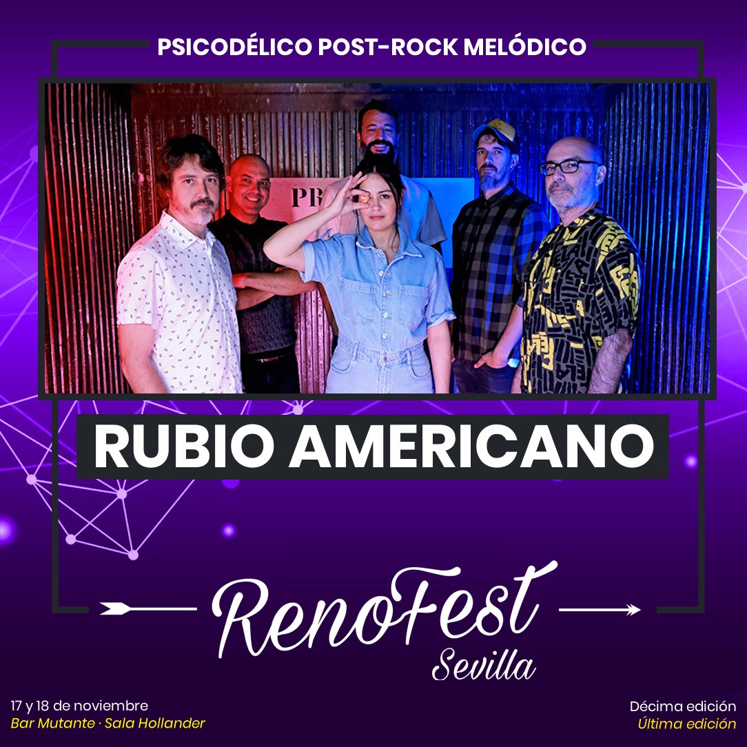 RENOfest's tweet photo. #RENOfest2023 presenta a... Rubio Americano 
Entradas: https://t.co/OT6RnuJn2p

Rubio Americano es un proyecto que nace en Torremolinos, Málaga con la vocación inicial de ser una banda de post-rock inspirada en los grandes referentes del estilo. https://t.co/1pfZ2IODXb