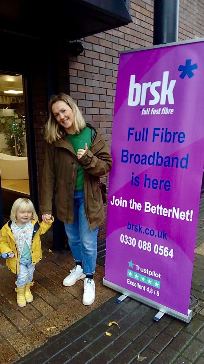 Brsk_uk's tweet photo. Come on down to Stanley Shopping Centre in Sale to meet our team and learn some more about our fantastic full-fibre packages
We'll be here for the rest of the week and we look forward to meeting you! 😁
#brsk #fullfibre #betternet https://t.co/djkurI9hyw