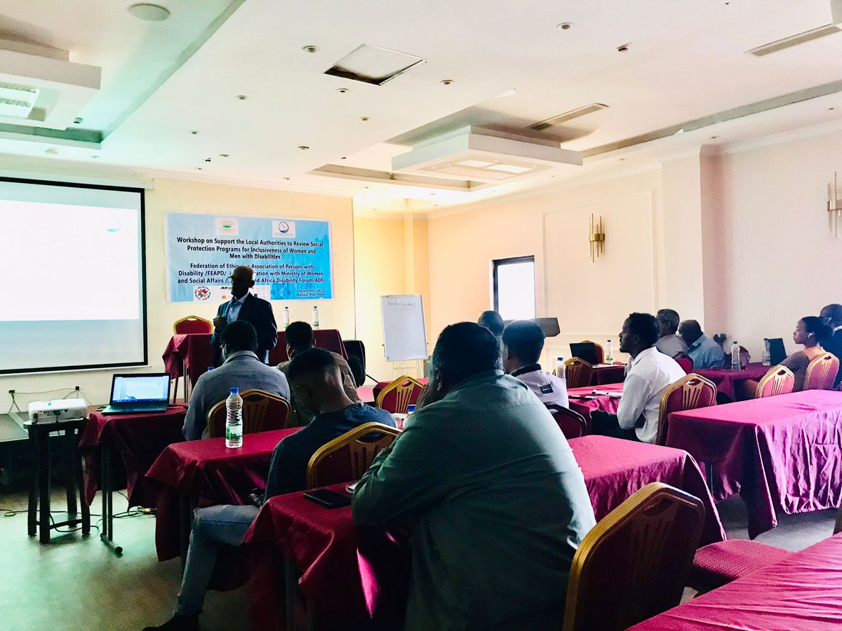 ADFSecretariat's tweet photo. Happening now: The @weare_able project, funded by @DutchMFA, partnered with the Ministry of Women and Social Affairs to review the #Social #Protection #Policy in #Ethiopia, to ensure #disability #inclusion. @FEAPD2 #WeAreAble #MoWSA #Disabilityinclusivesocialprotection https://t.co/2PwE7LvgLs