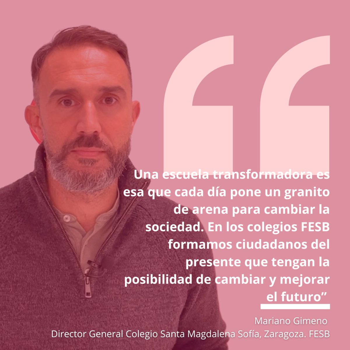 fesofiabarat's tweet photo. 🎙️Como cada jueves, #TestimoniosFESB 
¿Qué significa para ti la llamada a ser una escuela transformadora?
Mariano Gimeno, Director General del colegio Santa Magdalena Sofía, Zaragoza
@smsofiazaragoza https://t.co/DAd9x2SS4u