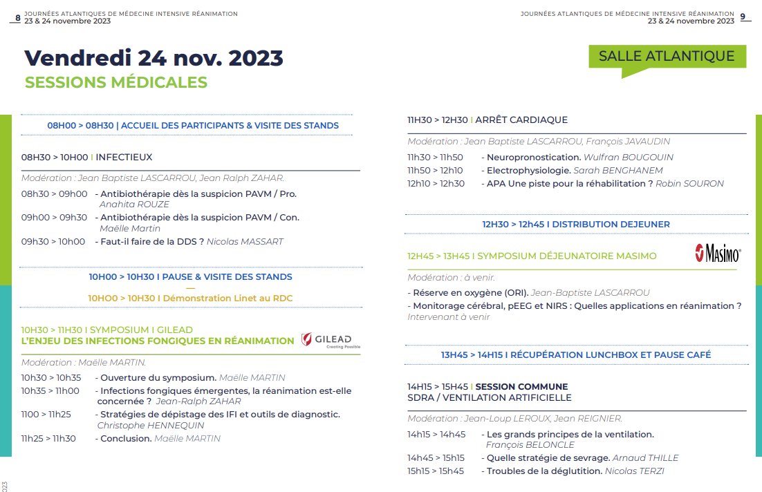 J'aurai le plaisir de parler aux prochaines Journées Atlantiques de Médecine Intensive Réanimation
"APA: une piste pour la réhabilitation du patient en post arrêt cardiaque"
📅 23-24 novembre 2023
📍 Nantes

Le programme complet 👉 jamir.fr/wp-content/upl…