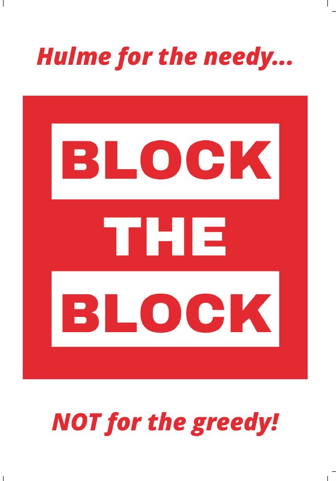 blocktheblock1's tweet photo. The Gamecock is back at planning next week. Despite reducing the height slightly, we remain opposed. We don't want more PBSA in Hulme. That site could be social housing instead — something we desperately need.

We'll be holding a picket at the site next Weds, 4pm. https://t.co/BZnJKqXhwi