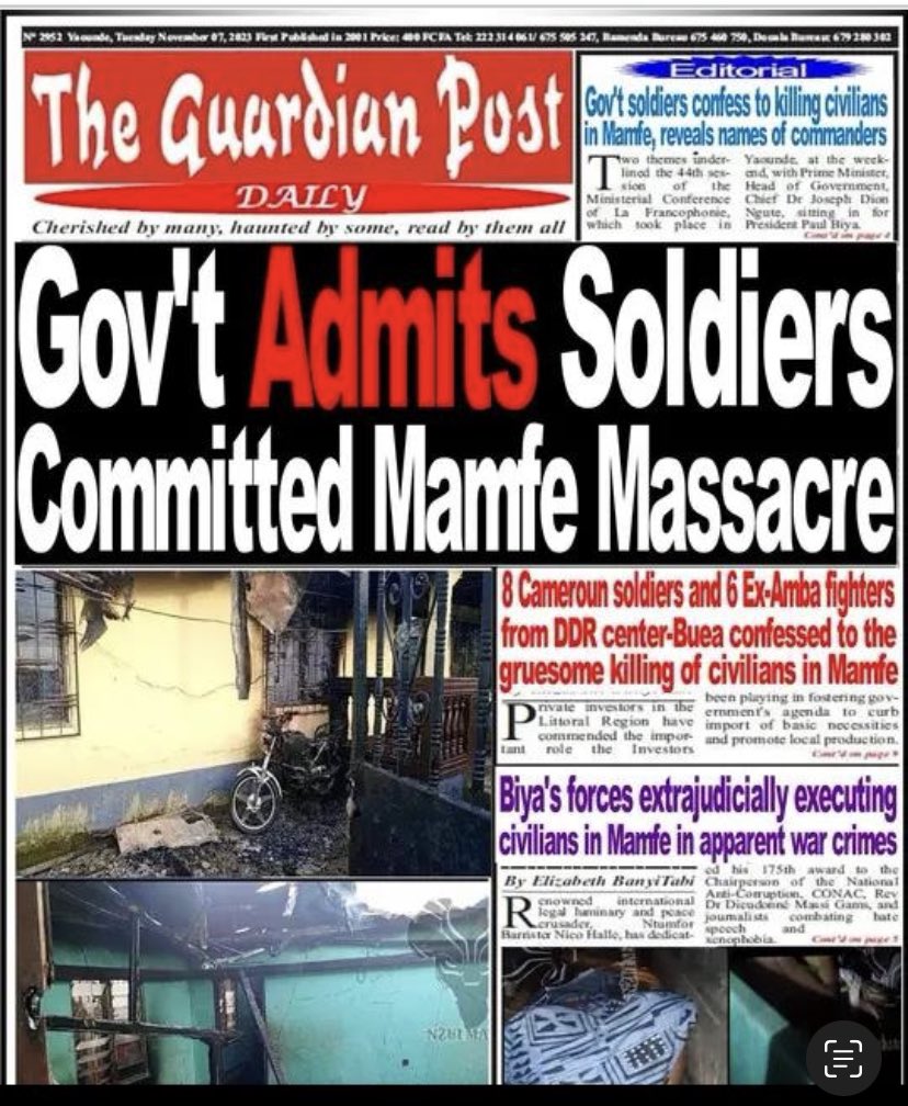 pabiedu1's tweet photo. Insanity! @antonioguterres wants the #terorrist gov’t of #Biya to investigate the #CrimesAgainstHumanity she committed in #Ambazonia. 
@AlMissionUN 
@swiss_un 
@Chinamission2un 
@RussiaUN 
@Brazil_UN_NY 
@OnuGabon 
@USAmbUN 
@UKUN_NewYork 
@ghanamissionun 
@JapanMissionUN 
@USUN https://t.co/pmjmxpqTws