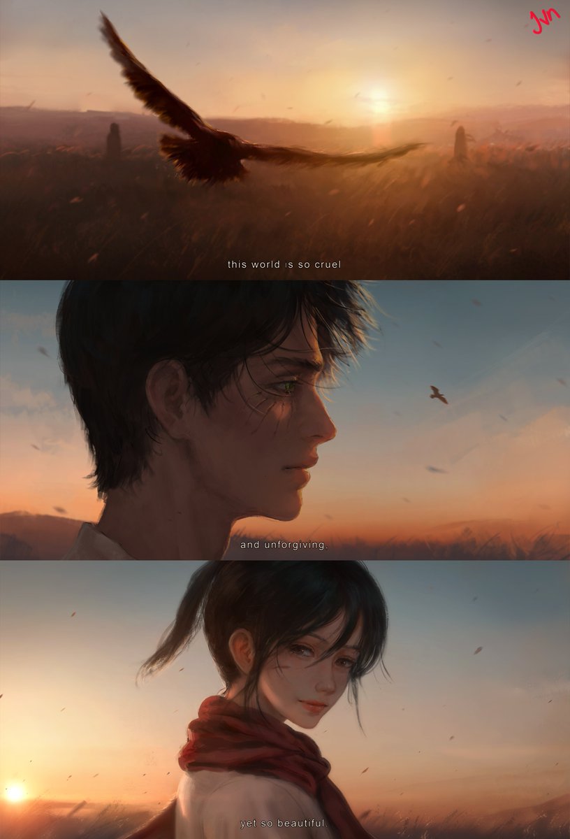 ''beauty in a cruel world''
best couple, eren and mikasa  #AttackOnTitan #mikasa #ErenJaeger  #AoTFinale #eremika #fanart
