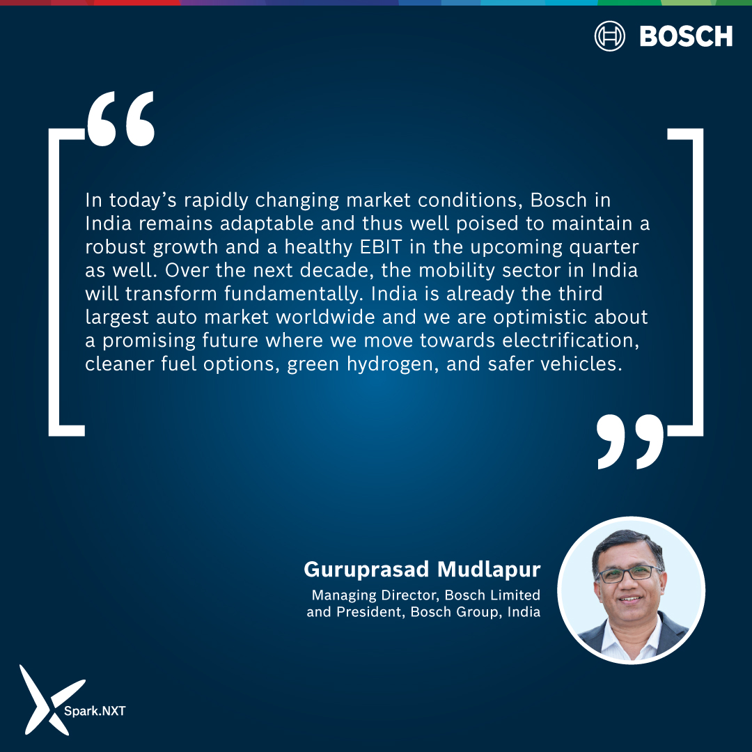 Bosch Limited has registered a 12.9 percent profit before tax in Q2 FY 2023-24, with a total revenue from operations of INR 4,130 crores (470 million euros) in Q2 FY 2023–24, an increase of 12.8% over the same quarter last year. #quarterresults #Q2FY23 #automotive #mobility