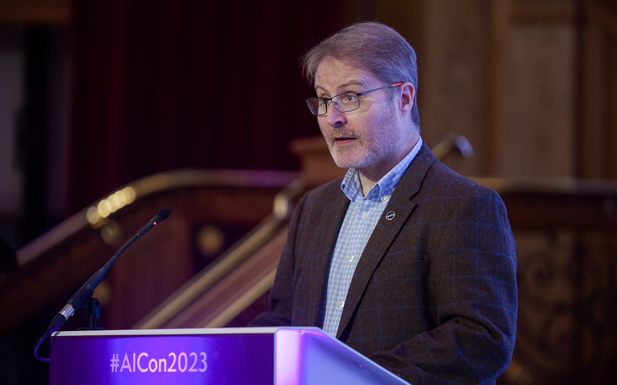 AiCon2024's tweet photo. @belfastcc @CllrRyanMurphy Some inspiring opening remarks from @thomas_d_gray &amp; @CllrRyanMurphy. 

#AICON2023 is well underway and we would like to thank our sponsors Kainos, Matrix NI, Belfast City Council, Invest NI, Ulster Bank, Options IT &amp; Digital Catapult NI. https://t.co/vhon1eMP2U