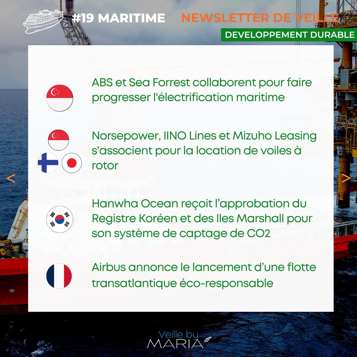 ConseilMaria's tweet photo. La #veille by MARIA vous partage sa sélection d'actualités du secteur #maritime

Accédez à la dernière newsletter gratuite en version intégrale  👉🏻 https://t.co/XCCv6GFoZI https://t.co/0vIZo8sioO