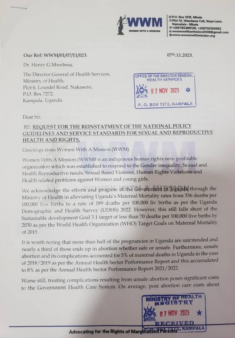 WomenWithAMiss1's tweet photo. #Reinstate the #NationalPolicy and #ServiceStandards for #SRHR #Letter to @MinofHealthUG
Though Maternal Mortality rates have reduced from 336 deaths to 189 deaths per 100,000 live births , this fails short of 70 deaths per live births as per #SDGs ( WHO) https://t.co/fP2WzlTTnG