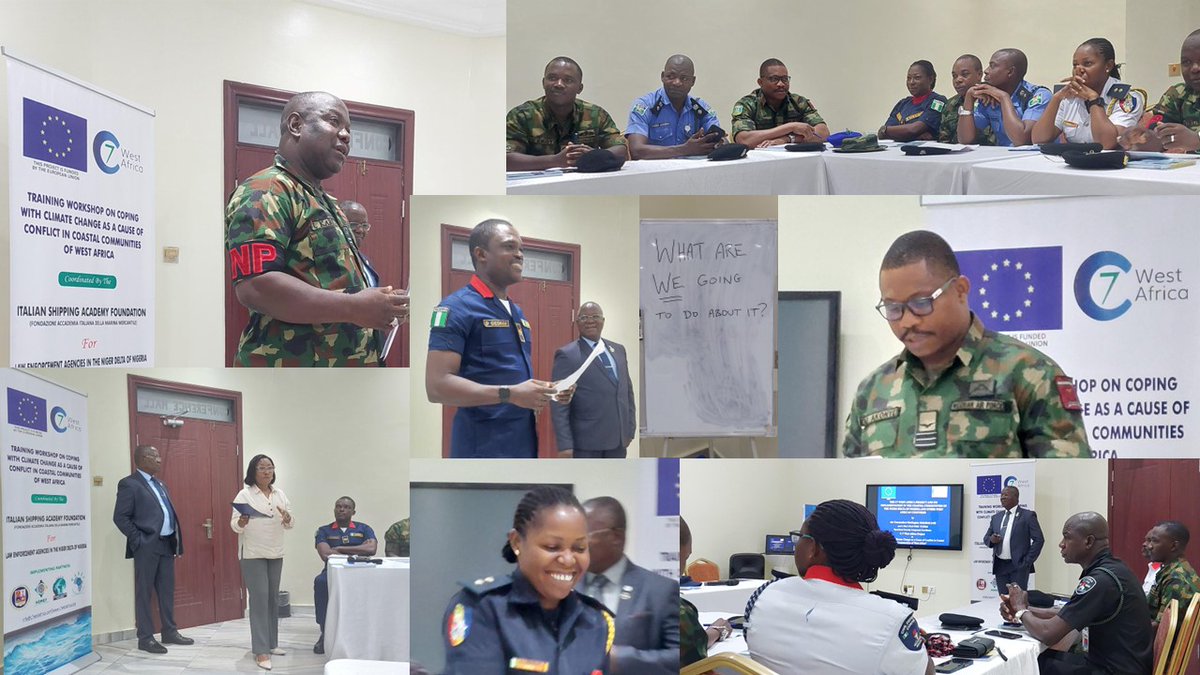 INTERPORTPOLICE's tweet photo. INTERPORTPOLICE is supporting the EU-funded project on Coping with Climate Change as a Cause of Conflict in Coastal Communities of West Africa, workshop on “Capacity Building programme for security agencies”, Port Harcourt 7 to 9 Nov 23.  Our CBSP and @seesayact are enablers. https://t.co/EchRnEQuVE