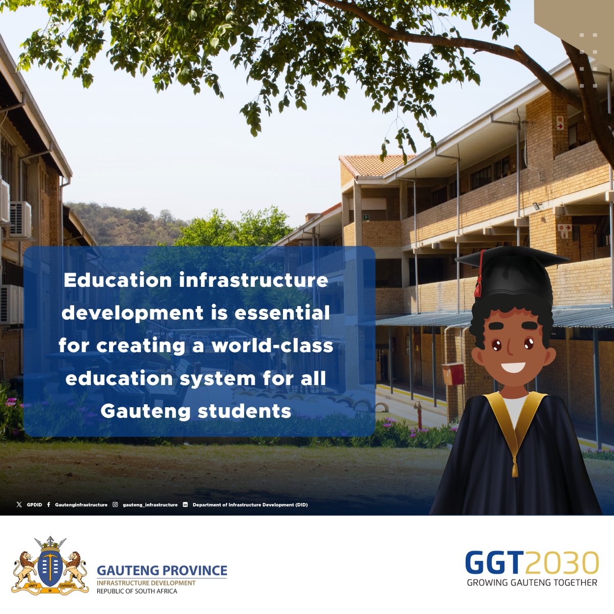 GPDID's tweet photo. 🏫🌍 Investing in top-notch education infrastructure is the cornerstone of a world-class Gauteng! 📚💡 Let's build a brighter future for our students and community. Together, we can achieve excellence! Happy Thursday!! #GGT2030 #InfrastructureDevelopment #DIDATWORK https://t.co/cb7A7l9nTY