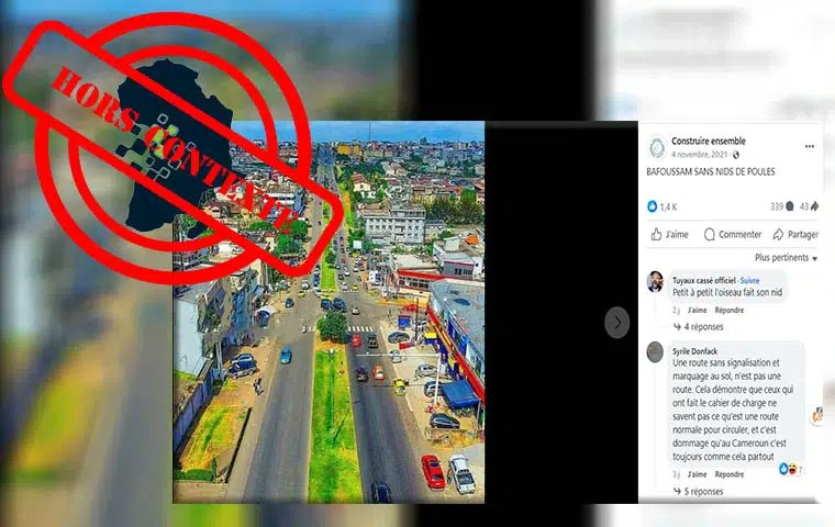 #factchecking #Cameroun #Bafoussam #horscontexte

NON, cette #image n'est pas celle d'une rue de la capitale régionale de l'Ouest du #Cameroun. Il s'agit d'une image sortie de son contexte. DataCameroon l'a retrouvée en Côte d’Ivoire, précisément à #Abidjan.

Lire la suite: