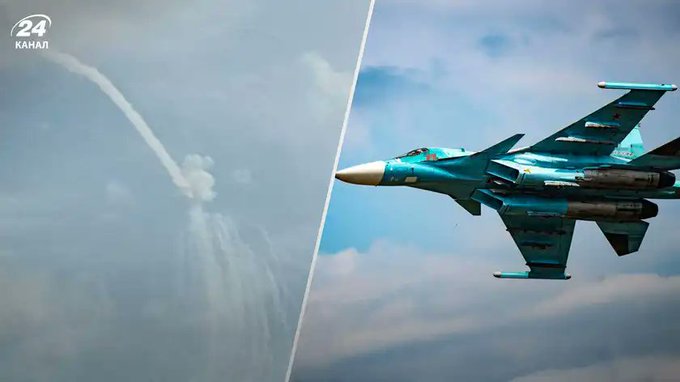 Admiralice1's tweet photo. "На Сумщині знищили російську ракету: ворог запустив із Су-34 за 70 кілометрів від кордону"  
Ракету збили з ПЗРК Stinger  - Сергій Наєв https://t.co/JY8u8E9ZCa https://t.co/KW9SUlvhvE