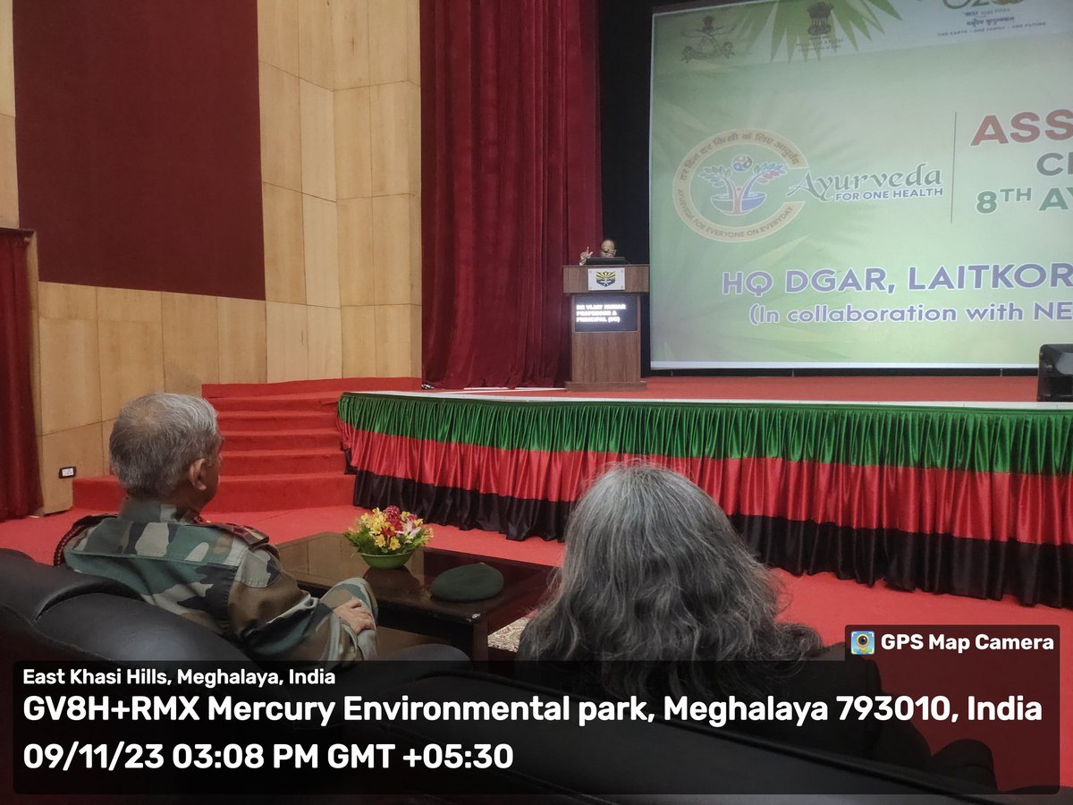 NeiahShill2000's tweet photo. Awareness lecture on Ayurveda for One Health delivered by Dr Vijay, Principal (I/C), NEIAH, Shillong at HQ DGAR, Laitkor, Shillong on 09/11/2023 on occasion of Ayurveda Day 2023
@cari_guwahati @CCRAS_MoAyush @moayush @AyurvedaDay https://t.co/mpDbYUmcOv