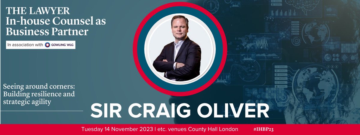 Announcing our Keynote Speaker for In-House Counsel as Business Partner 2023... Sir Craig Oliver.

Sir Craig Oliver was Prime Minster David Cameron’s Director of Politics and Communications for six years.

lnkd.in/dKyk-mpY
