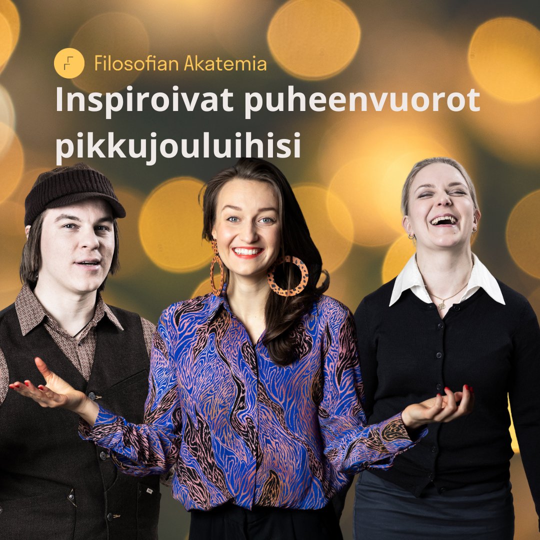 Vielä ehdit tarjota hyvinvointia henkilöstöllesi, ja varata inspiroivan puheenvuoron esimerkiksi pikkujouluihin. 🎄✨👇 filosofianakatemia.fi/puheenvuorot/