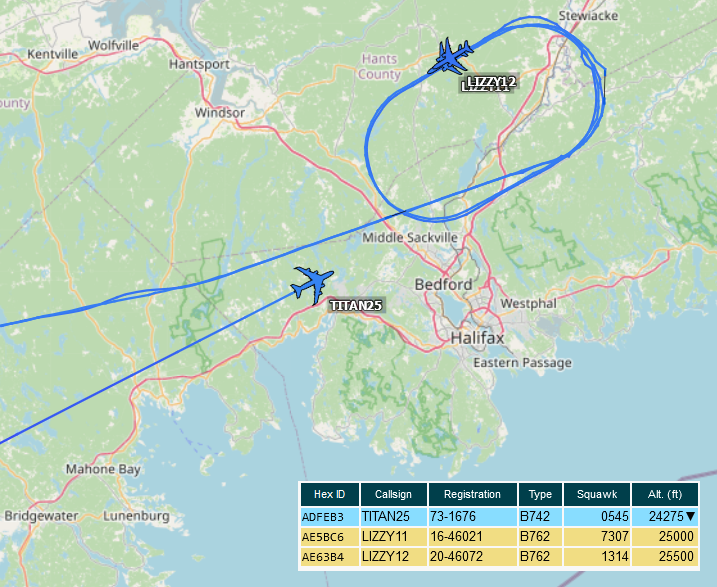 SirListenalot's tweet photo. Earlier #E4 #TITAN25 received fuel from #KC46's #LIZZY11-12 and #KC135's #RAKE70-71 https://t.co/6pSWzb1uyK