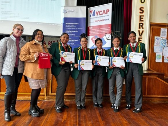 4 learners at Gansbaai Academia worked tirelessly to ensure that their school bathrooms were clean and hygienic, and their efforts paid off when they took first place in the senior category of the provincial Youth Citizens Action Programme . Read here 👉bit.ly/3uh5WMI