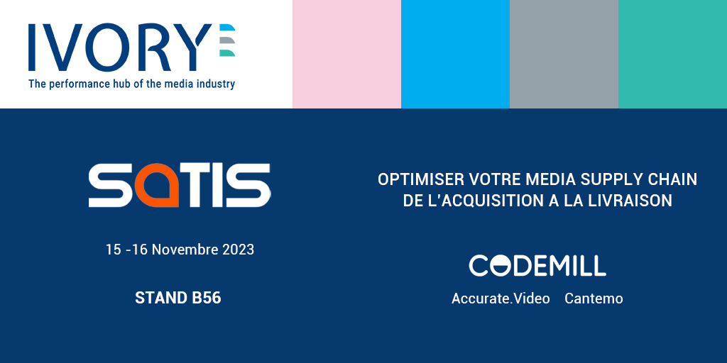 IVORY_France's tweet photo. 🚀 Optimisez sa chaîne de fabrication médias avec @CodeMillAB !
Parlez-nous de votre processus de création, de l'acquisition à la distribution, au @satisexpo stand B56.

Prendre RDV 👉 https://t.co/u3YoMUeutO

#SATIS #Media #SupplyChain #Workflow #Outsourcing https://t.co/RN5lKXW2Or