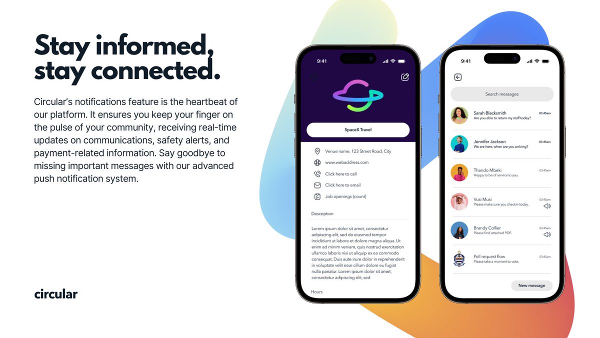 circular_app_'s tweet image. Stay on the pulse of your professional world with our Circular Notifications feature! 🚀 Real-time updates on communications, safety alerts, and payments at your fingertips. No more missed opportunities. 📲 #StayConnected #Notifications