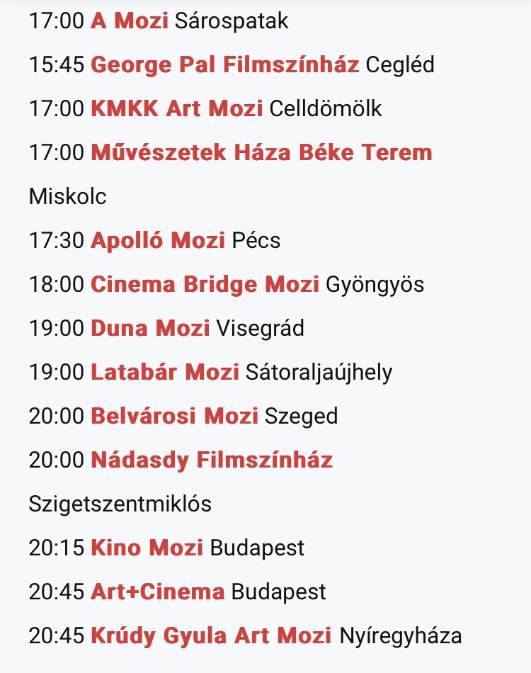 Ingorion's tweet photo. ❗️Az Éger vetítési időpontjai országszerte a november 12-ei Európai Art Mozi Napon (nézzétek meg, aztán nyugodtan bombázzatok kérdésekkel/kritikáitokkal itt Twitteren): https://t.co/fnEtd755Jb