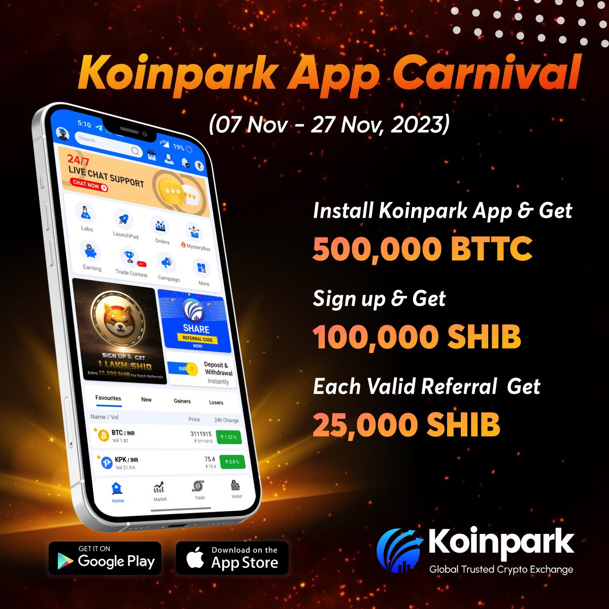 franklinmariyam's tweet photo. Koinpark #Appcarnival 2023 ๐ท
#installnow and Get #Rewards
๐Android
https://t.co/sntwipTolZ
๐iOS
https://t.co/RgifA2bVlX
๐Website
https://t.co/WNHuyDHCHS
For More Info:
https://t.co/791S3LlI6Q
#koinpark #cryptorewards #traders #earn #SHIB #cryptomarket https://t.co/0nf06hVHiM