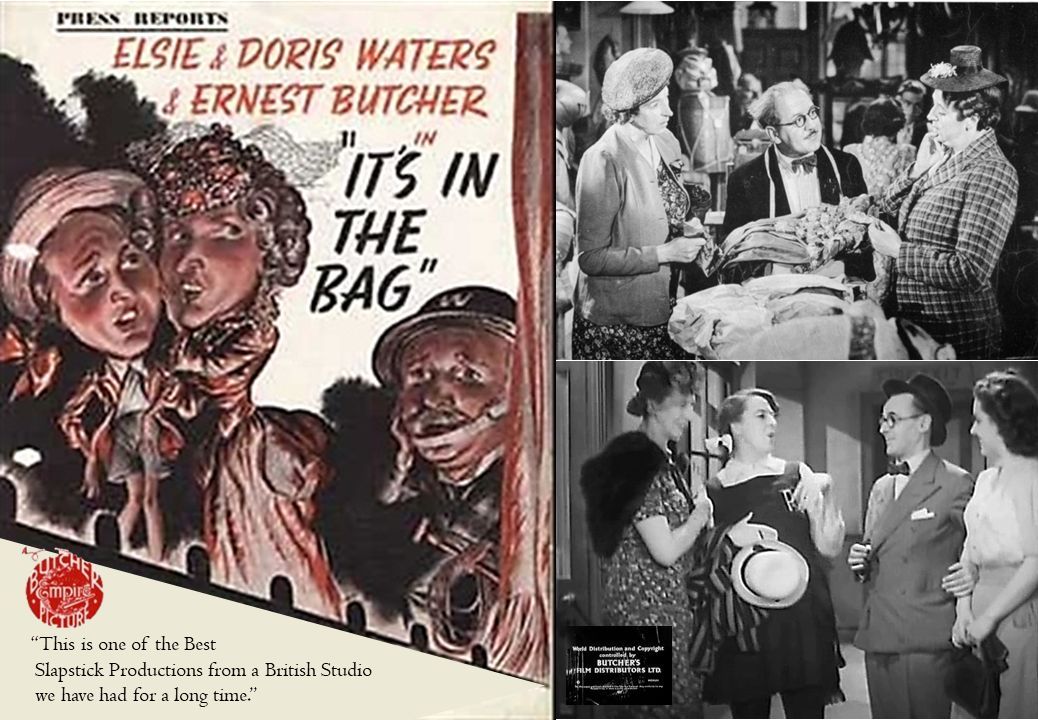 TalkingPicsTV's tweet photo. A dress with a hem of cash! #DorisWaters #ElsieWaters are Gert &amp; Daisy in IT'S IN THE BAG (1943) 6:30am wartime comedy #TPTVsubtitles https://t.co/ziBq1Kkqla