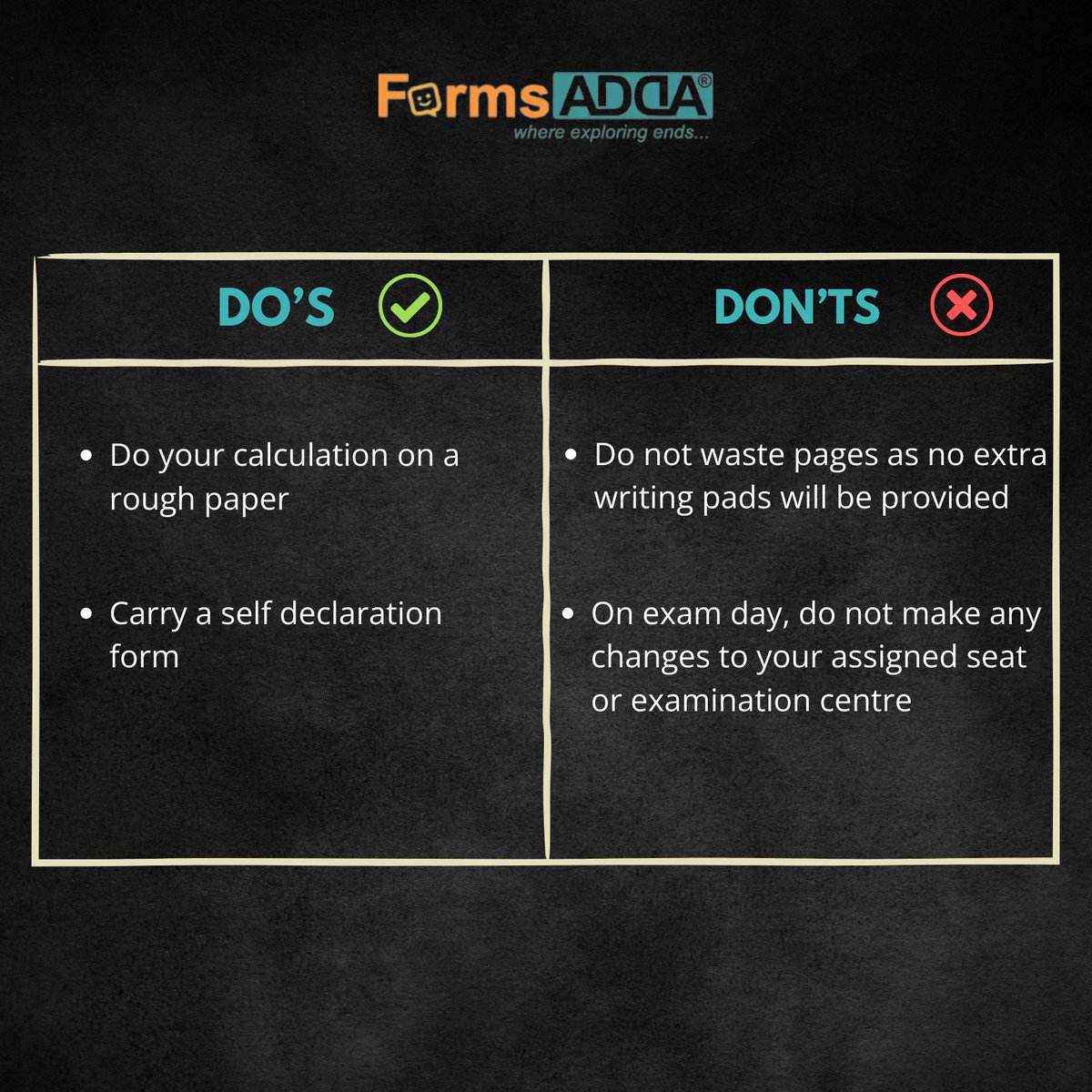 formsadda's tweet photo. Ace the CAT Exam with These Expert Tips: Do's and Don'ts to rule the Exam.
Follow these expert tips to maximize your score.
.
.
.
#formsadda #catexam #examtips #mba #cat2023 #MBAaspirant #iimcat #managemententranceexam https://t.co/bER5jd3sDK