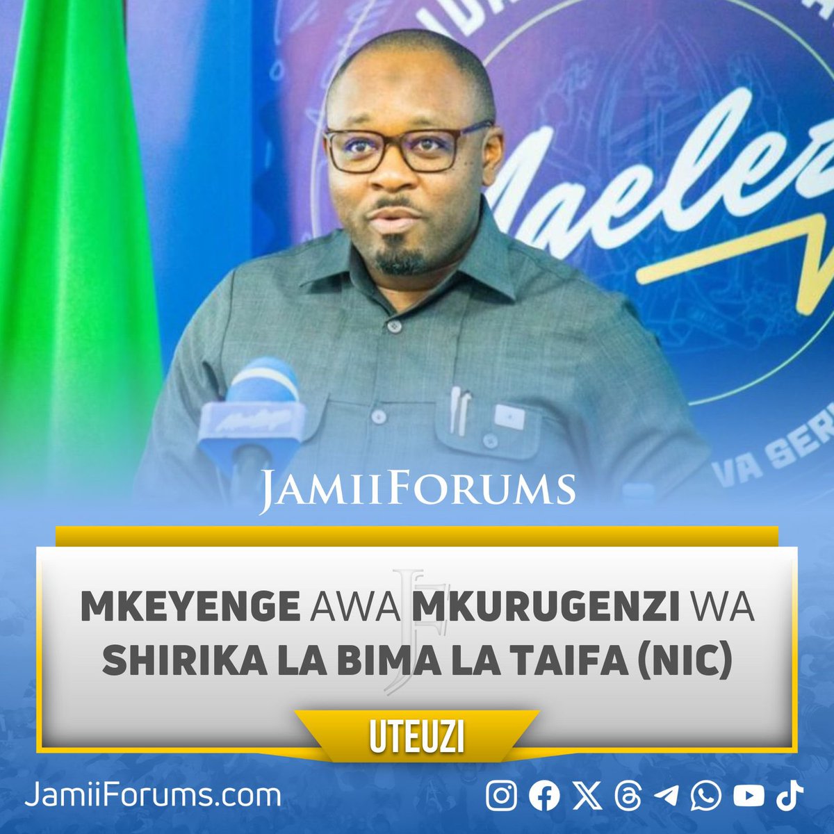 JamiiForums's tweet photo. Rais Samia amemteua Kaimu A. Mkeyenge kuwa Mkurugenzi Mtendaji wa Shirika hilo akichukua nafasi ya Dkt. Elirehema Doriye atakayepangiwa kazi nyingine
Kabla ya uteuzi Mkeyenge alikuwa Mkurugenzi Mkuu wa Shirika la Uwakala wa Meli Tanzania (#TASAC)
Zaidi soma https://t.co/3eIJ5STKHh
#JamiiForums #Governance #Accountability