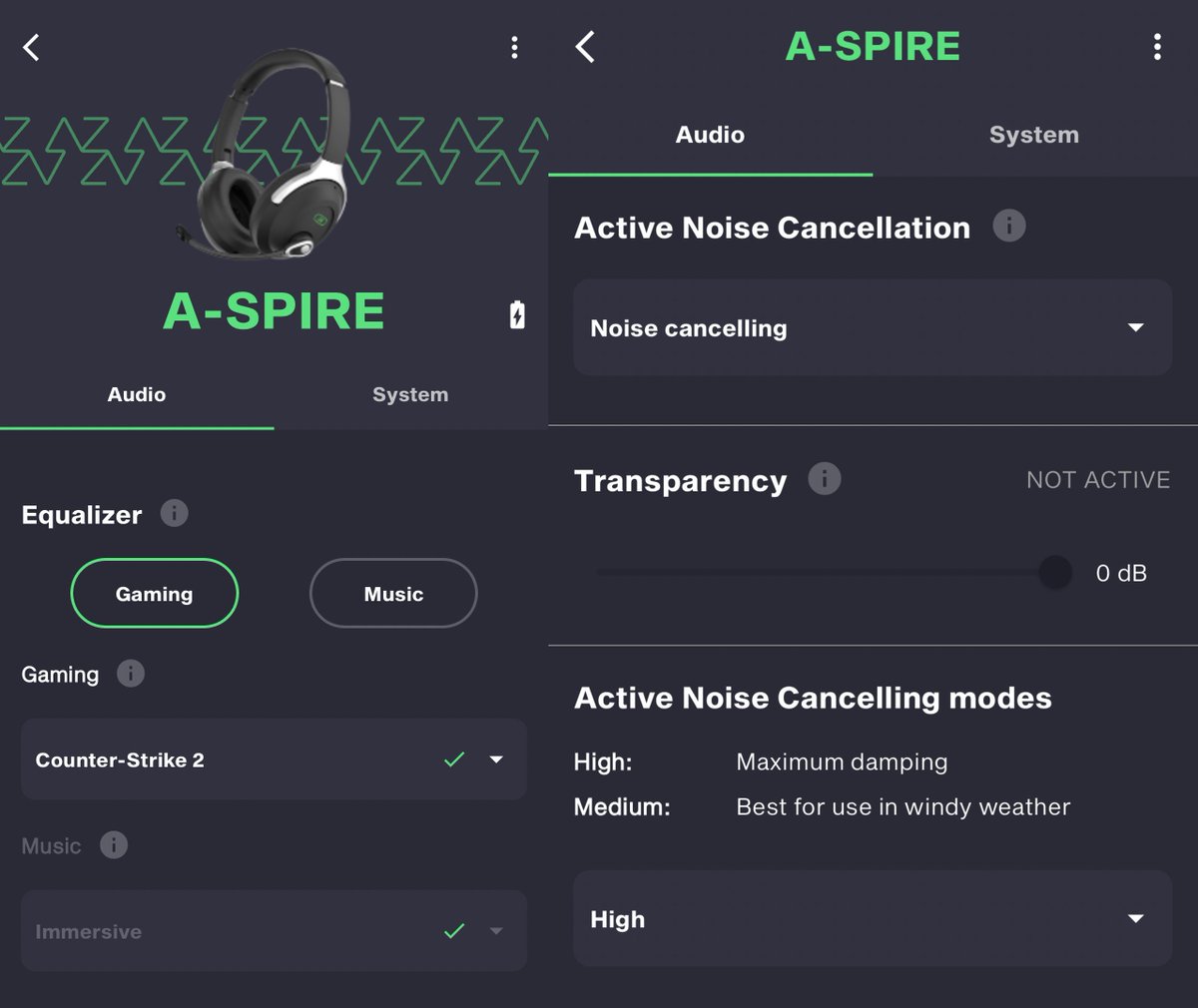 ThourCS2's tweet photo. After using the @acezoneio's A-Spire Headset for 2 days, I can share my honest opinion and experience, particularly with CS2.

Here are some key topics that I will be discussing.
- Box and the Unboxing
- Headset Build Quality
- Sound Experience
- Microphone
- AceZone Mobile App

📦 The Box and Unboxing
- iPhone-like Unboxing experience (Premium)
- In the box, comes a black carry case, which makes it easy to carry them around
- Three options to connect: USB-C, Bluetooth, and Analog (3.5mm)

🦾 Headset Quality
- It's a nearly 270g headset with a very comfortable earpad
- Black + Silver Design with strong material
- Comfort Level is 4.5/5 and you can game for hours
- The only issue I felt was the clicky buttons on the headset, I prefer silent buttons

🔊 Sound Experience in CS2 -

Previously Used Headsets:
- Logitech G331
- Logitech G431
- Razer Kraken V3
- Razer BlackShark V2
- Razer Hammerhead V2 (Earphones)
- HyperX Cloud II

A-Spire has the best Active Noise Cancellation (ANC) out of all I used. I live in a city with traffic nearby and couldn't hear anything when I put these on.

Now coming to CS2, they have a custom preset for CS2 in their mobile App which enhances the experience
It picks up the footsteps from miles ahead. Someone literally called me a waller when I was sharing my audio cues while spectating.

It will be fair enough to never compare any headsets currently available with these. It's way ahead.

🎙️ Microphone -
- I have a Condenser Microphone with a Pop Filter that I was using for my videos and guess what, The headset's microphone is somehow much better than my condenser mic.
- For some reason, it still picks up the traffic sound when I am speaking, and doesn't pick up any room environment sound at all.
-I have literally removed the Condenser Mic from my desk.
- You can also just lift the mic to mute it, easy.

📱 Mobile App -
I can share my iOS experience with their mobile app. It's easy to connect your headsets with the App, with one click.

Once they are connected, it shows you various options:
- Equalizer
- Active Noise Cancellation
- Transparency
- ANC Modes

They have custom equalizer settings for both Gaming and Music. For Gaming, I use Counter-Strike 2 preset and for Music I prefer Immersive.

Three ANC Modes are available in the App, you can also change them with a button click on the headset.
- Noise Cancelling
- Transparency
- Off

Anyone who has used Apple's AirPods Pro knows how this works. It's quite similar however the ANC quality is incomparable.

CS2 Audio Setting that I prefer with these headsets:
EQ Profile - Natural
L/R Isolation - 50%
Perspective Correction - Yes

⭐️Overall Rating - 9/10

What I want to be improved:
- I would like a soft button response rather than a clicky one.
- Add more EQ Profiles in the App
- ANC doesn't seem to work on the left side if I rotate my neck towards the right. No issue on the opposite side.