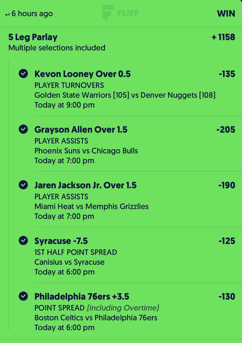 Mister__Lock's tweet photo. 7/7 Today 

Also Live Bet:

Suns ML (-118) Start of OT
Nuggets ML (Even) Start of 4Q

#GamblingTwitter #GamblingX #Gambling #Fliff #TooFree https://t.co/kJEbqUgZrO