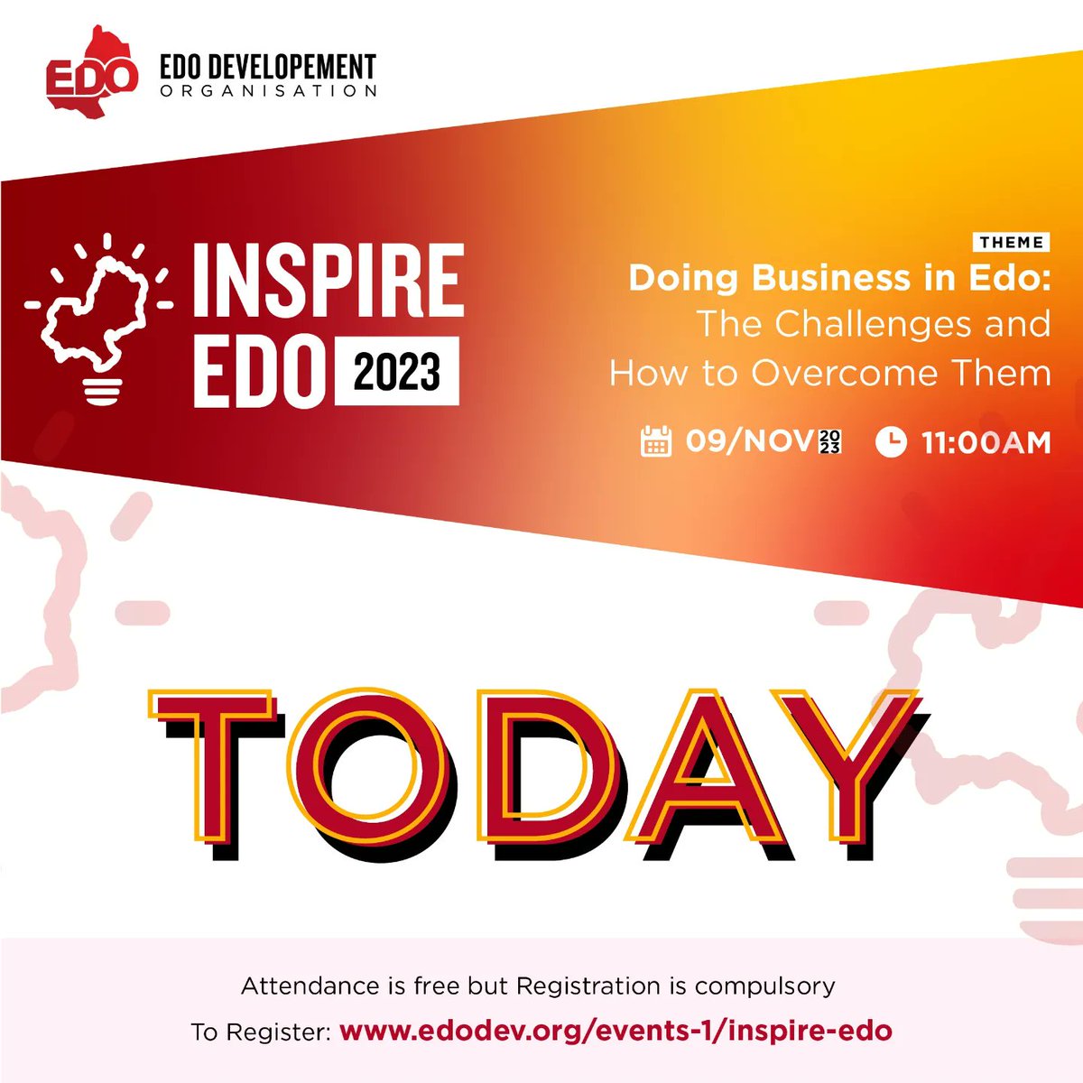 edodevorg's tweet photo. TODAY!! 📍
At Inspire Edo, we look forward to a day of business transformation and an inspirational experience that will empower businesses and help them thrive, beyond challenged peculiar to their environment.
#InspireEDO
#InspireEdo2023
#EdoDevOrg
#EdoDevelopmentOrganisation https://t.co/4iOv2wFyLn