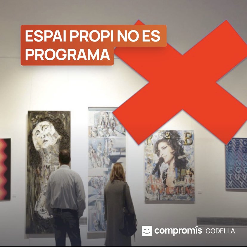😞Espai propi tampoc es celebrarà enguany. Fa 11 anys q es celebra aquesta exposició on els artistes🎨plàstic de #Godella contaven amb el seu espai per poder mostrar les seues inquietuds. Però enlloc d'això, el govern PPV🤮X ha decidit que tindrem una exposició de playmobil 🤦‍♀️
