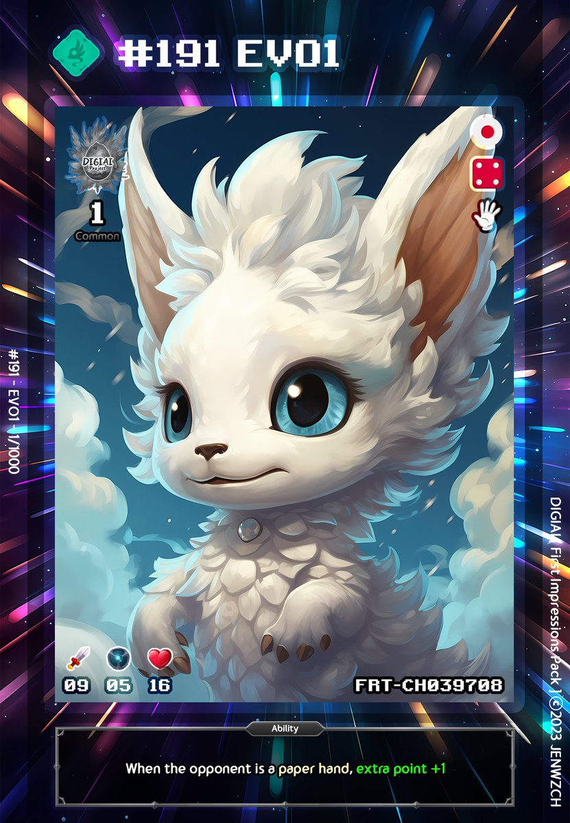 DigiaiProject's tweet image. Common Rare cards! in [First Impressions Pack] ⓒ2023 Digiai Card Collection, JENWZCH opensea.io/DIGIAI #digiai #NFT #NFTS #NFTs #NFTcollection #NFTdrops #NFTs #OpenSeaNFT #opensea #NFTcollectibles #NFTCommunity #NFT #NFTartist #OpenSeaNFT #opensea #midjourney