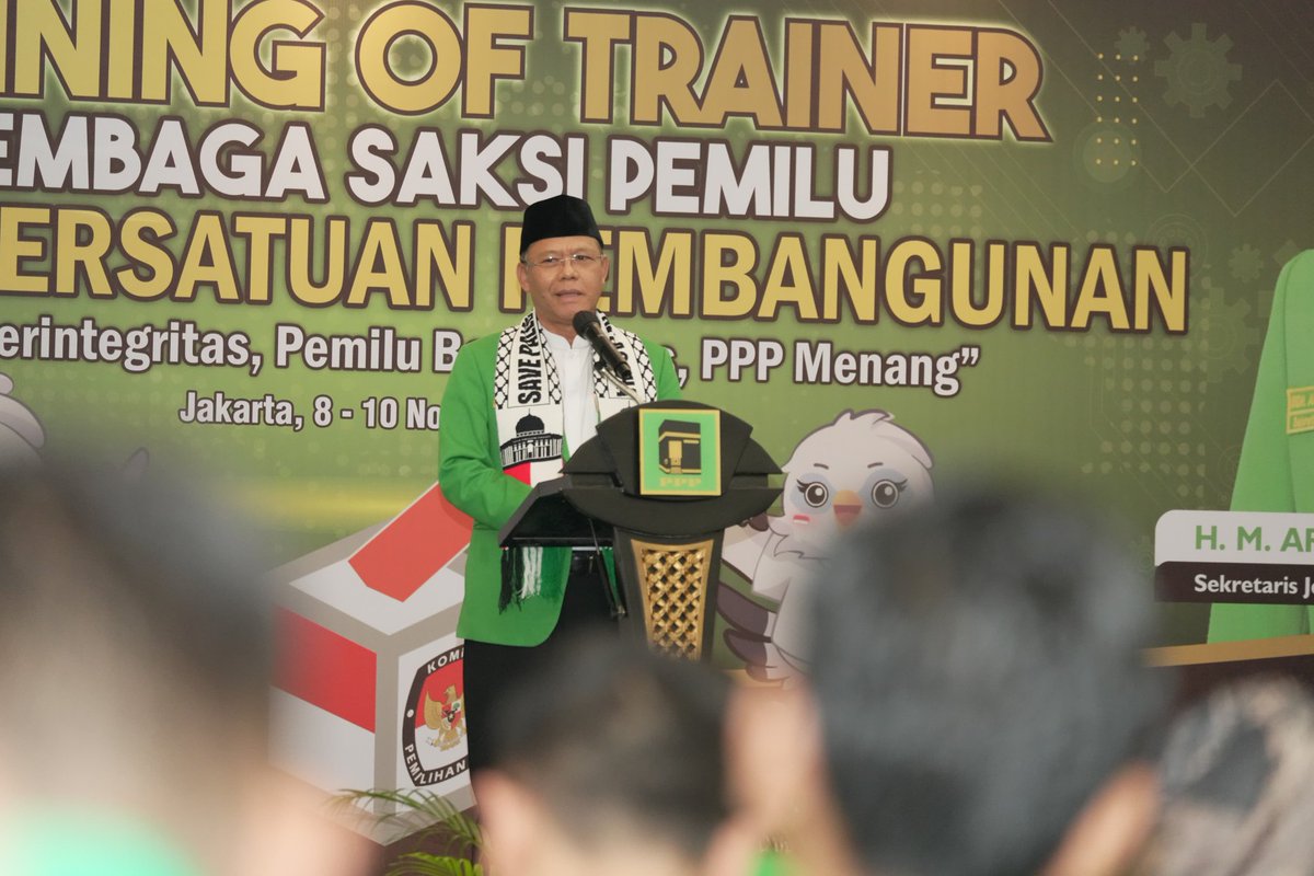 DPP_PPP's tweet photo. Pembukaan Training of Trainer Lembaga Saksi Pemilu 
Partai Persatuan Pembangunan 

Jakarta, 8-10 November 2023

#PPPMenang https://t.co/Od58pKqiAM