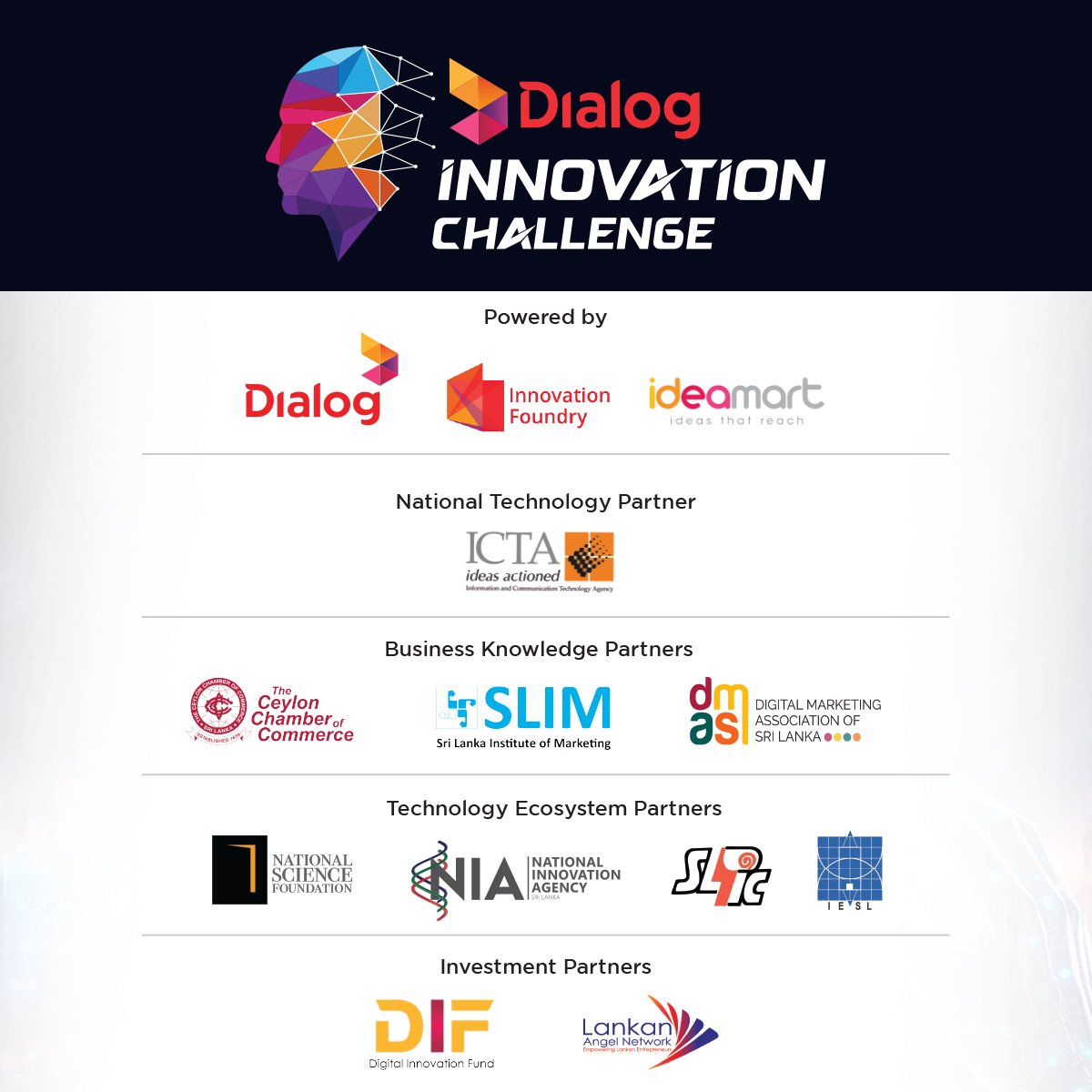dialoglk's tweet photo. Dialog Announces Strategic Partners for Groundbreaking National Dialog Innovation Challenge

#DialogInnovationChallenge https://t.co/uSFetVJVgL