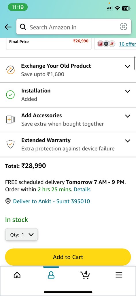 Ankit_Ap's tweet photo. @amazonIN yaar band kar lo apni company had hoti h . 27 oct ka order to ship ho nhi rha aur aaj book karu to kal dilivery de rhe ho. https://t.co/4VQVHNmRvT