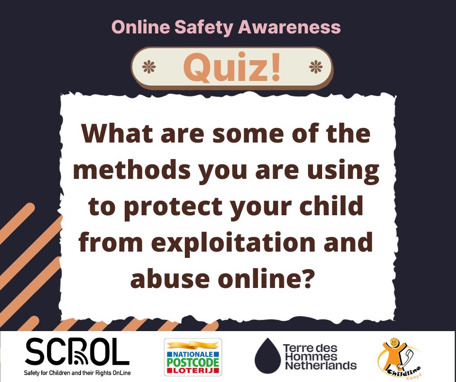 tdhnl_africa's tweet photo. Today is Online Safety Awareness Quiz Day!
🤔 Question of the Day: What are some of the methods you are using to protect your child from exploitation and abuse online? Share your thoughts in the comments! 
#OnlineSafetyChampions
#EndOCSE https://t.co/iRHE7hvaMW