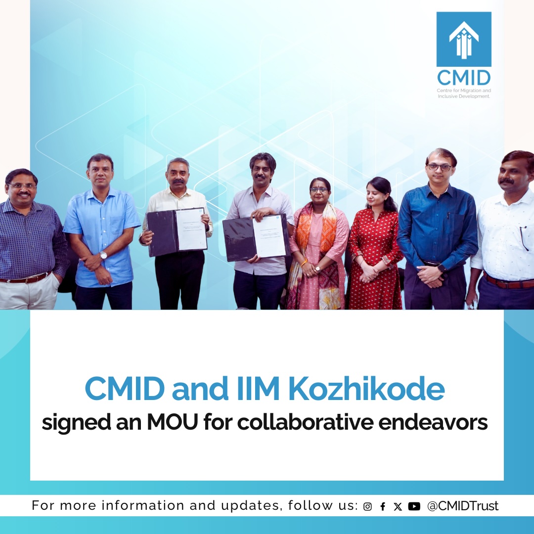 CMIDTrust's tweet photo. CMID signed an MOU with the Centre for Employment Relations and Labour Studies (CERLS), @IIMKozhikode  to collaborate on areas of mutual interest. https://t.co/MokXUCvWSe